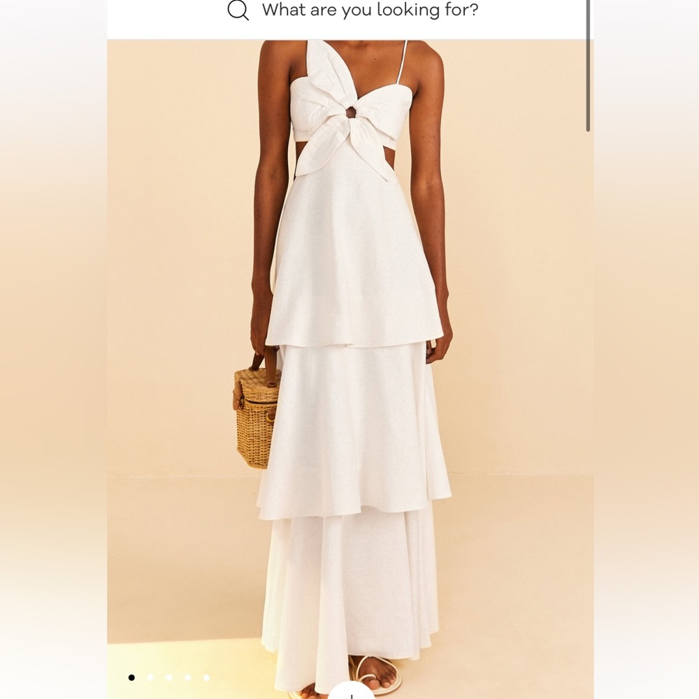 Farm Rio Off-White Flower Maxi Dress, Size XS